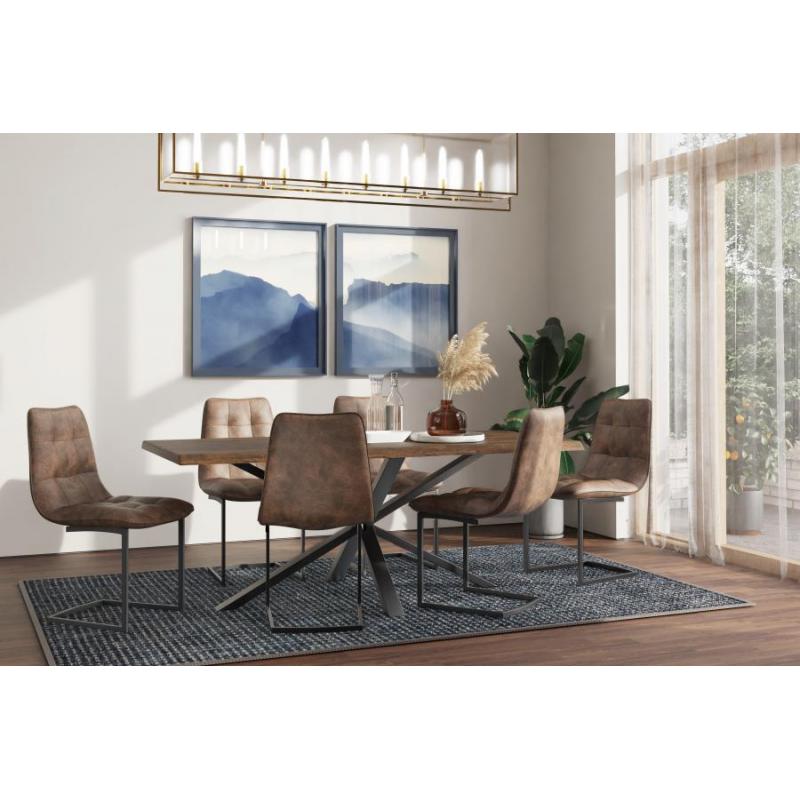 Kaprun 2m Charcoaled Solid Oak Dining Table - Spider Legs